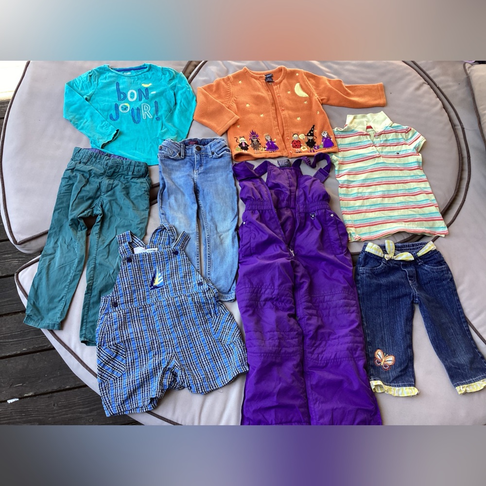 ８Ps 3-4 T girl clothing-snow pants/sweater/pants/shirt/romper/jeans
